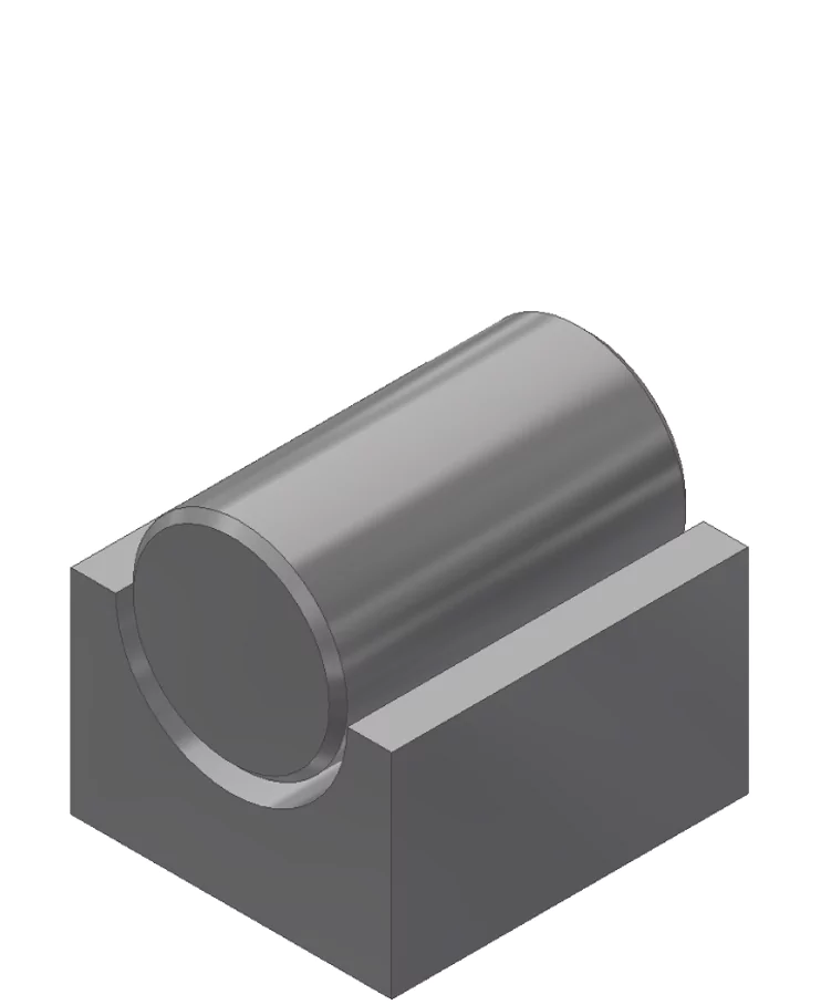 A cylinder in a cylinderical groove.
