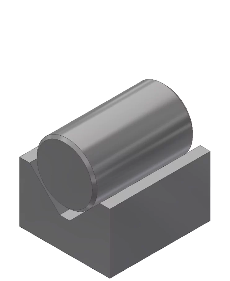 A cylinder in a v-groove.