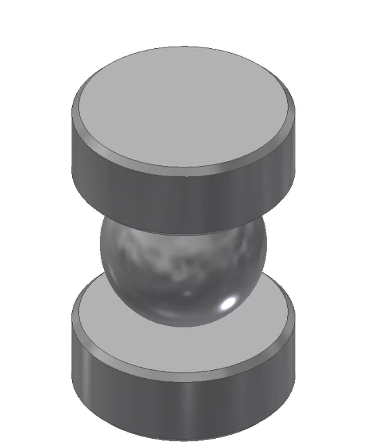 A sphere or ball between to flat plates.