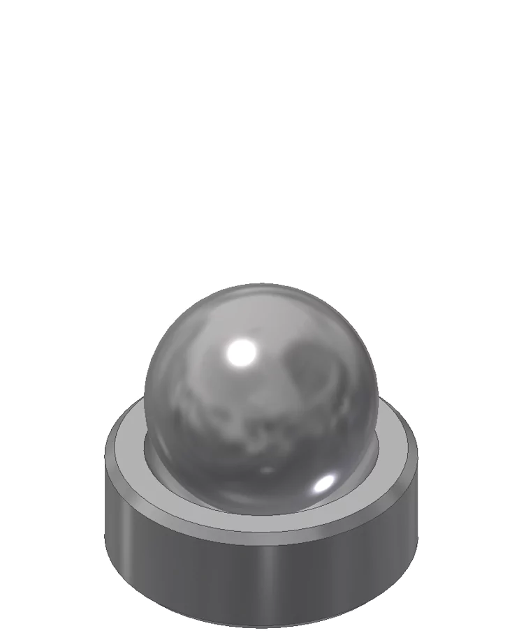 A sphere or ball in a spherical socket.