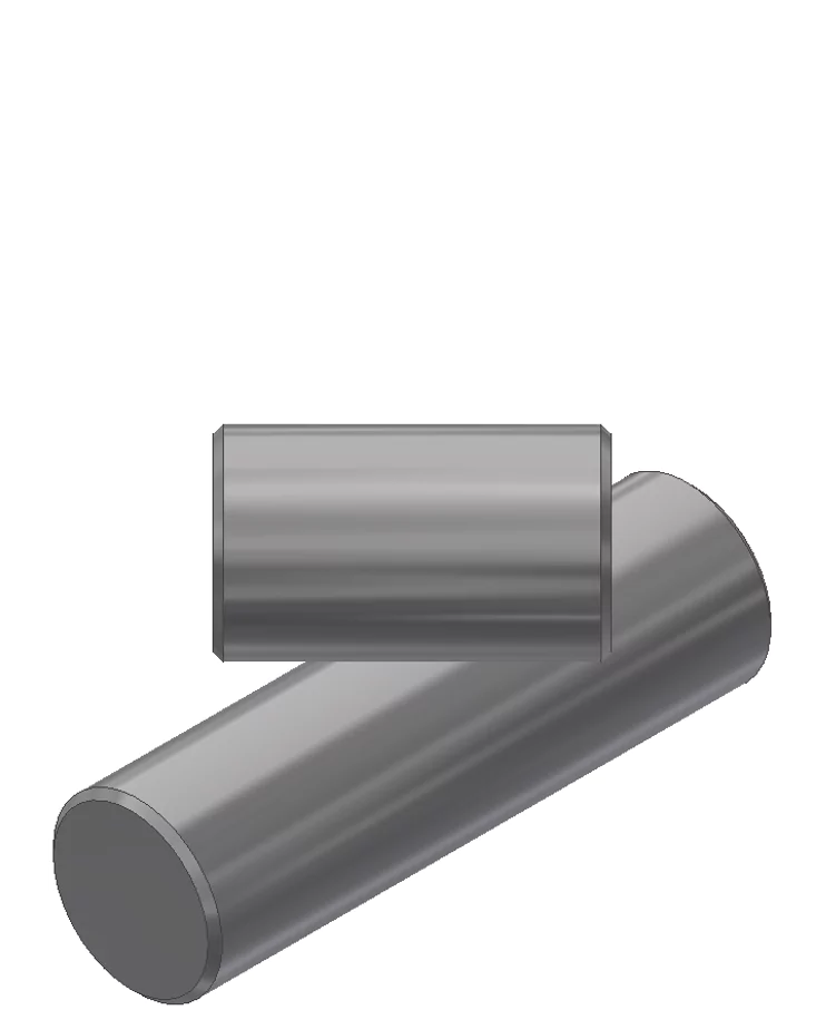 Two inclinded cylinders in contact.