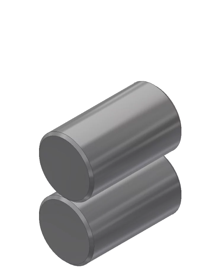 Two parallel cylinders in contact.