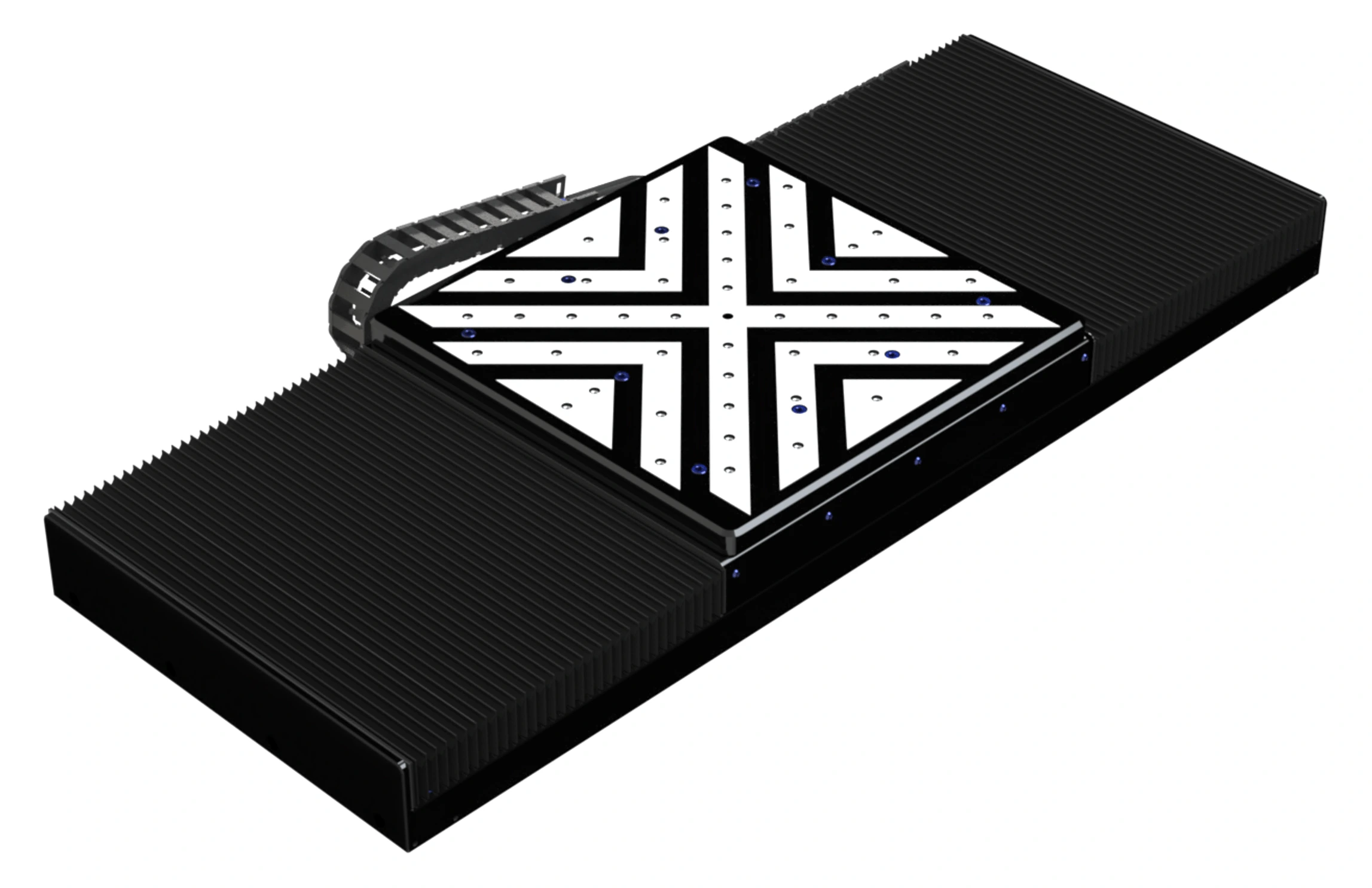A picture of a 350 mm travel 80050 series single-axis linear positioning system.